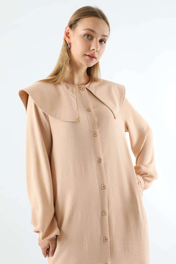 Geniş Bebe Yaka Tunik Somon - 2