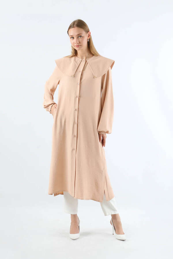 Geniş Bebe Yaka Tunik Somon - 3