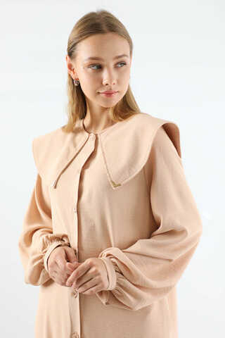 Geniş Bebe Yaka Tunik Somon - 4