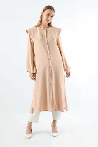 Geniş Bebe Yaka Tunik Somon - 5