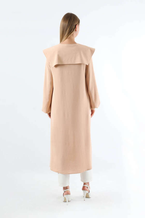 Geniş Bebe Yaka Tunik Somon - 6