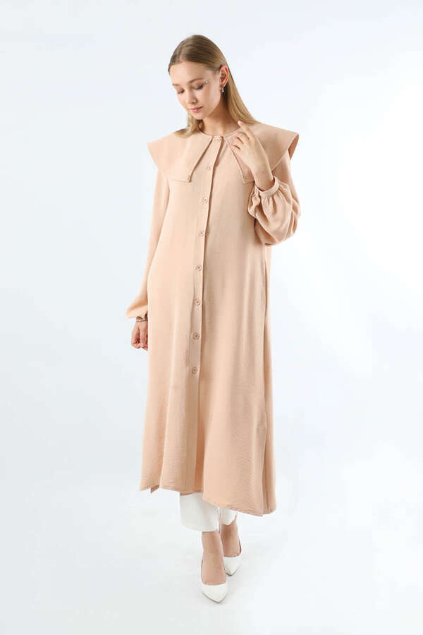 Geniş Bebe Yaka Tunik Somon - 1