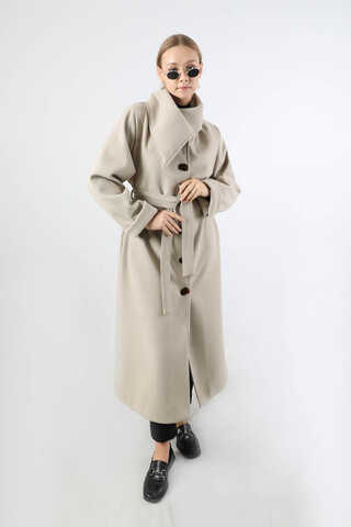 Geniş Dik Yakalı Uzun Kaban Taş - 3