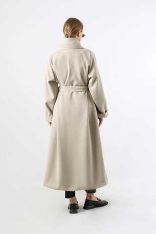 Geniş Dik Yakalı Uzun Kaban Taş - 6