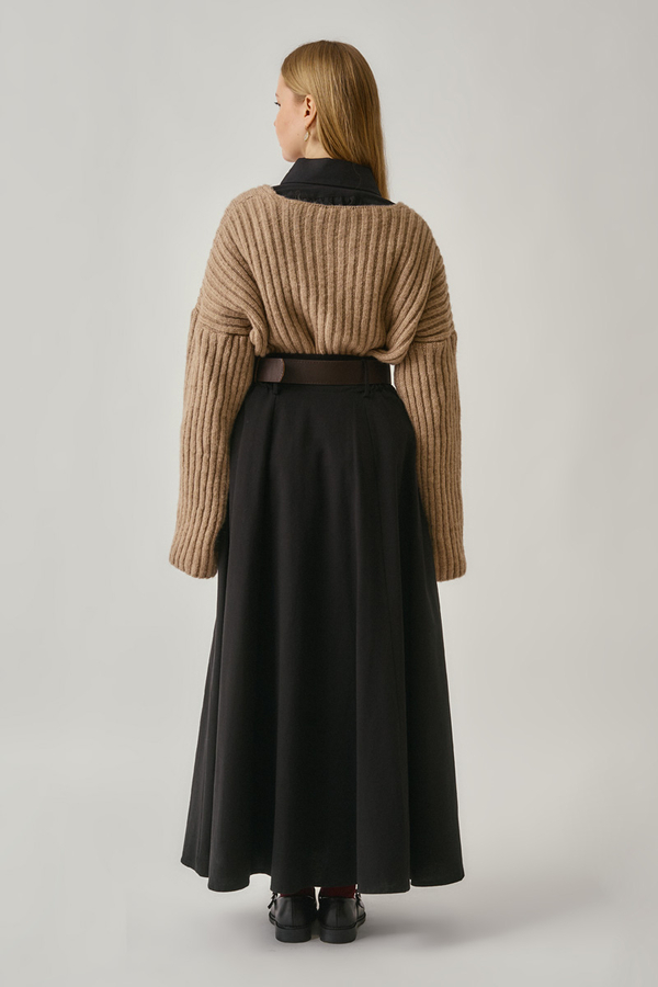 Geniş Kemerli Etek Siyah - 15