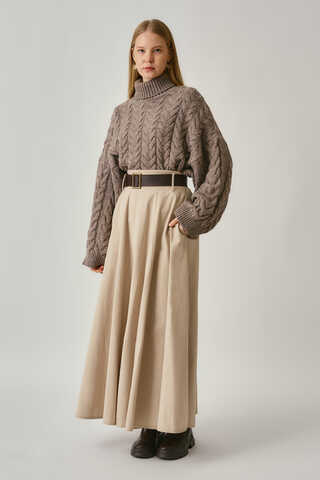 Geniş Kemerli Etek Taş