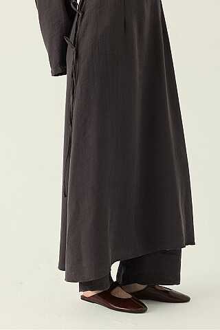 Geniş Kollu Düğmeli Tunik Takım Acı Kahve - 5