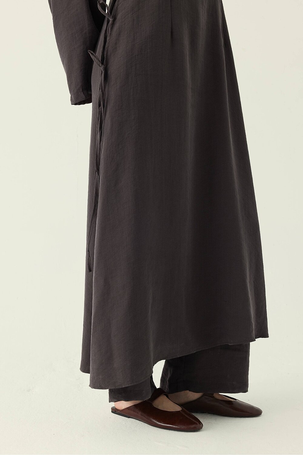 Geniş Kollu Düğmeli Tunik Takım Acı Kahve - 5