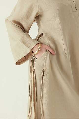 Geniş Kollu Düğmeli Tunik Takım Taş - 2