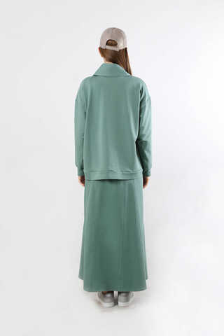 Geniş Yaka Etekli Spor Takım Mint - 6