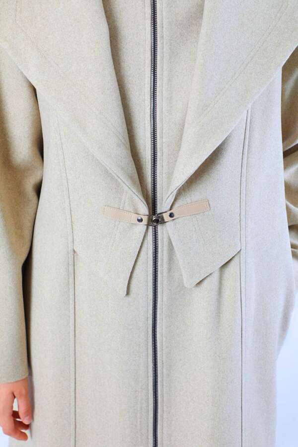 Geniş Yaka Önden Tokalı Kaban Taş - 4