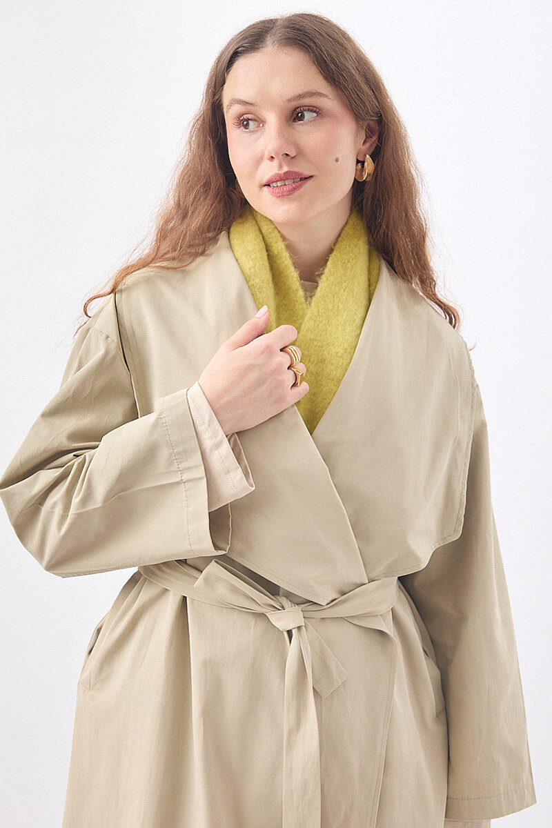 Geniş Yaka Trenç Taş - 3