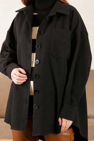 Gingham Oversize Shirt Black - 3