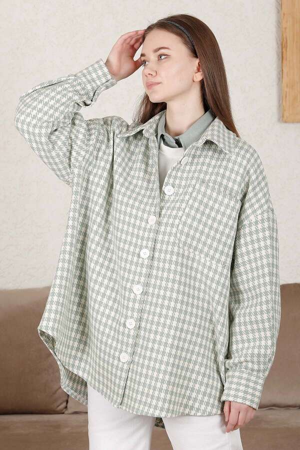 Gingham Oversize Shirt Mint