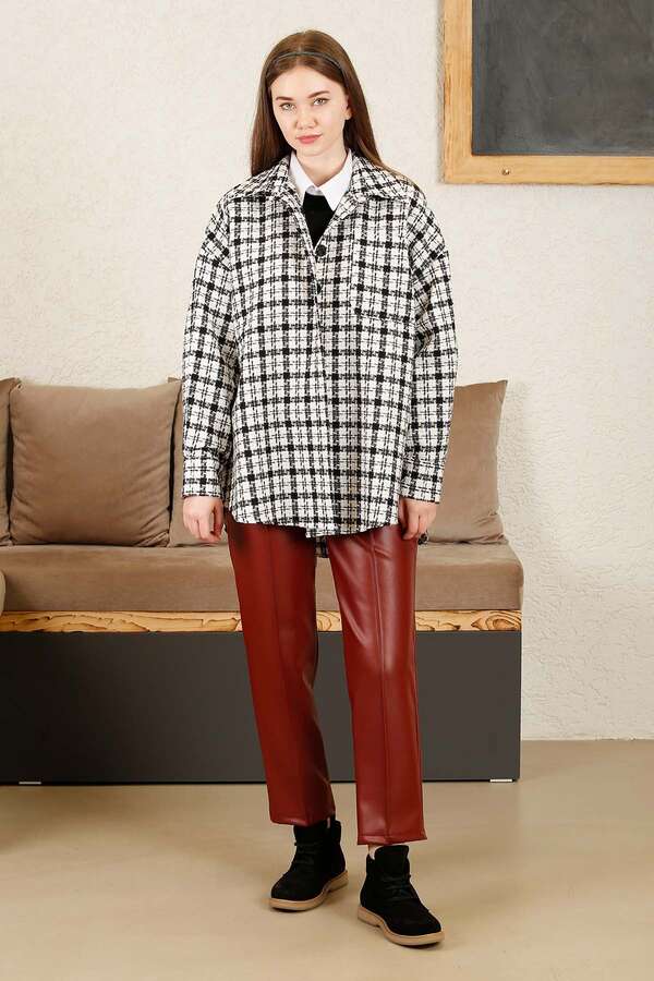 Gingham Oversize Shirt White - 2