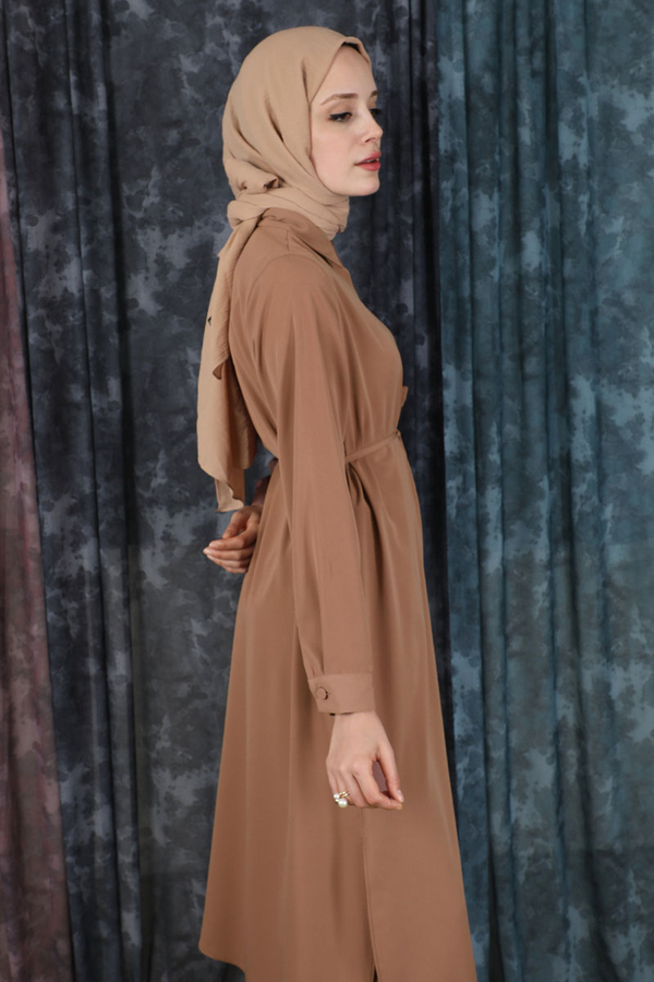 Medine İpeği Tunik Takım Açık Taba - 5