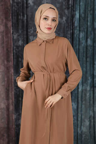 Medine İpeği Tunik Takım Açık Taba - 4