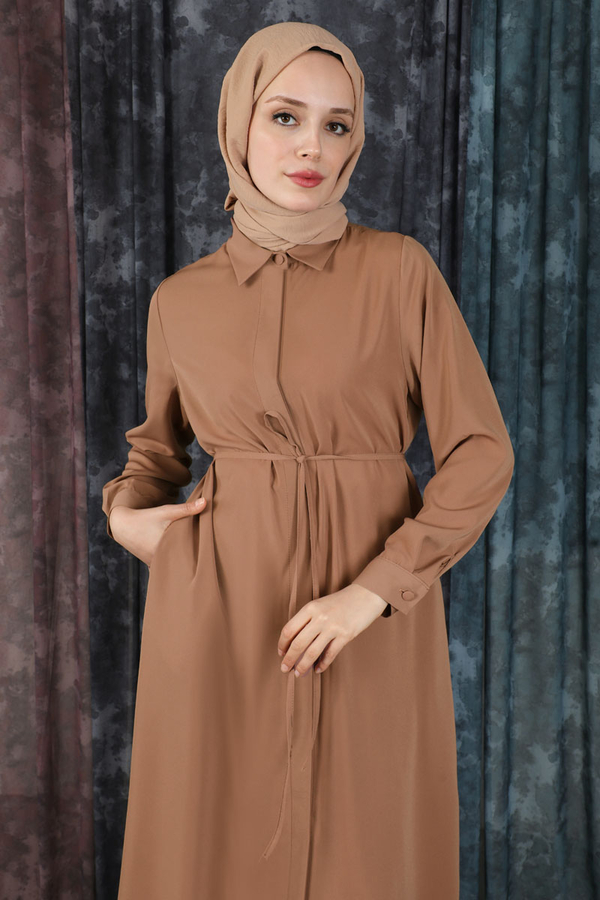 Medine İpeği Tunik Takım Açık Taba - 4