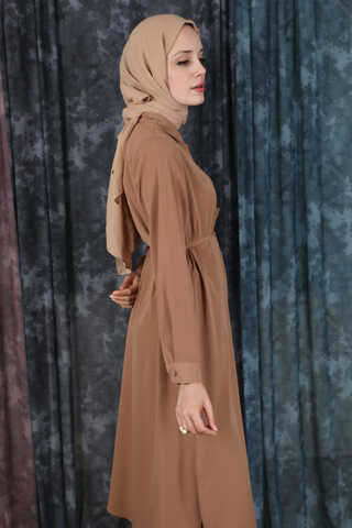 Medine İpeği Tunik Takım Açık Taba - 5