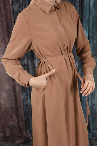 Medine İpeği Tunik Takım Açık Taba - 6