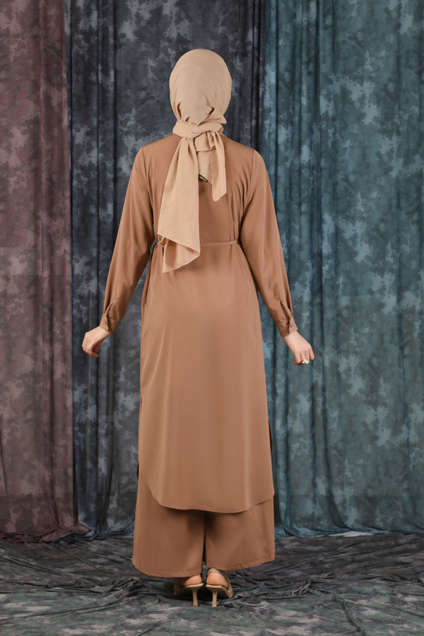 Medine İpeği Tunik Takım Açık Taba - 7