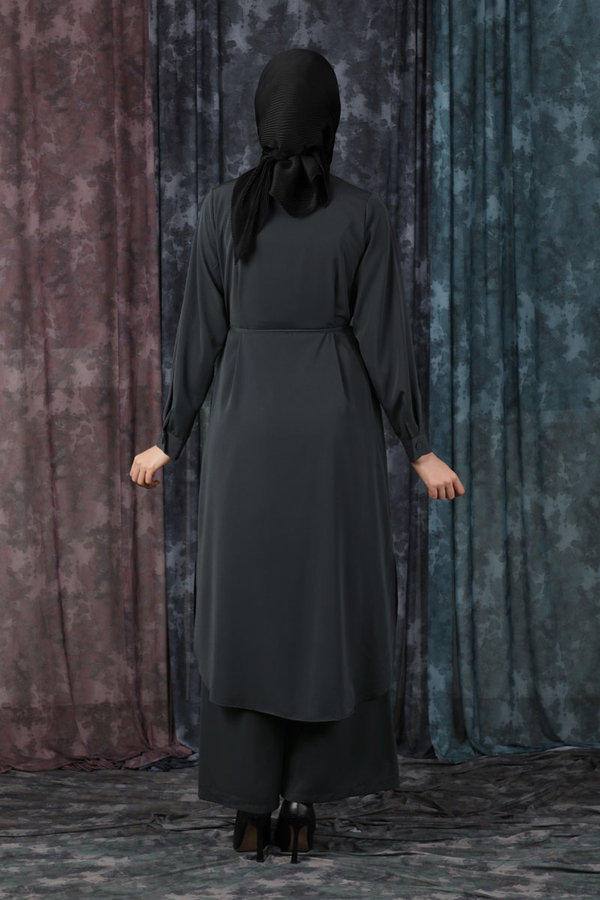 Medine İpeği Tunik Takım Antrasit - 9