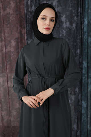 Medine İpeği Tunik Takım Antrasit - 8