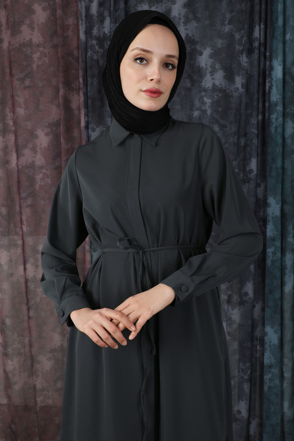 Medine İpeği Tunik Takım Antrasit - 8