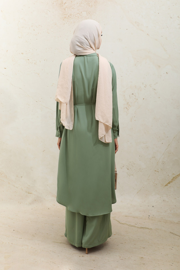 Medine İpeği Tunik Takım Haki - 11