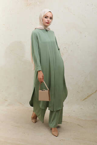 Medine İpeği Tunik Takım Haki - 2