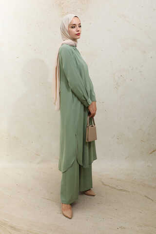 Medine İpeği Tunik Takım Haki - 3