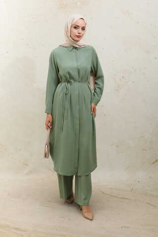 Medine İpeği Tunik Takım Haki - 4