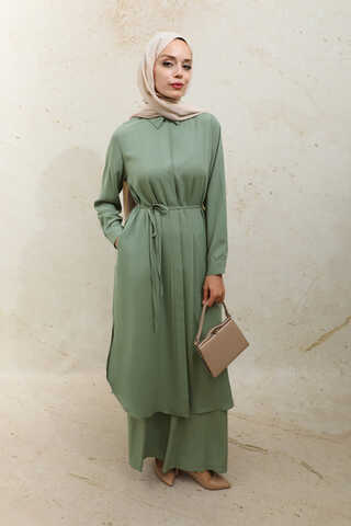 Medine İpeği Tunik Takım Haki - 6