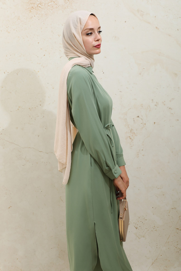 Medine İpeği Tunik Takım Haki - 9