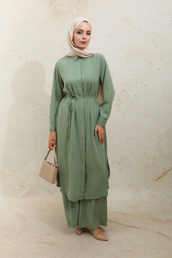 Medine İpeği Tunik Takım Haki - 10