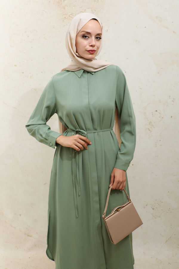 Medine İpeği Tunik Takım Haki - 7