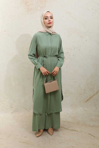 Medine İpeği Tunik Takım Haki - 1