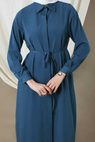 Medine İpeği Tunik Takım Lacivert - 4