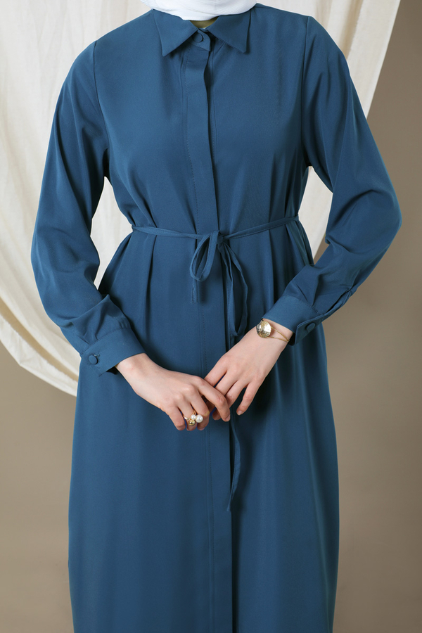 Medine İpeği Tunik Takım Lacivert - 4