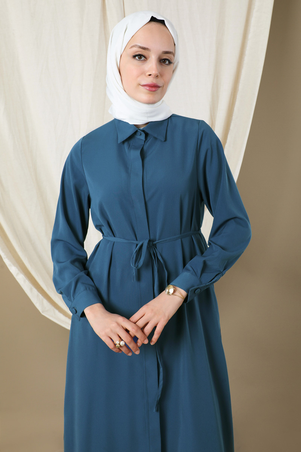 Medine İpeği Tunik Takım Lacivert - 2