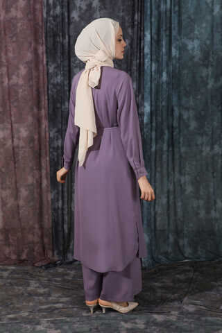 Medine İpeği  Tunik Takım Lila - 7