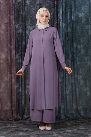 Medine İpeği  Tunik Takım Lila - 6