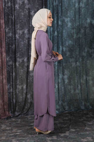 Medine İpeği  Tunik Takım Lila - 5