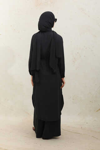 Medine İpeği Tunik Takım Siyah - 9