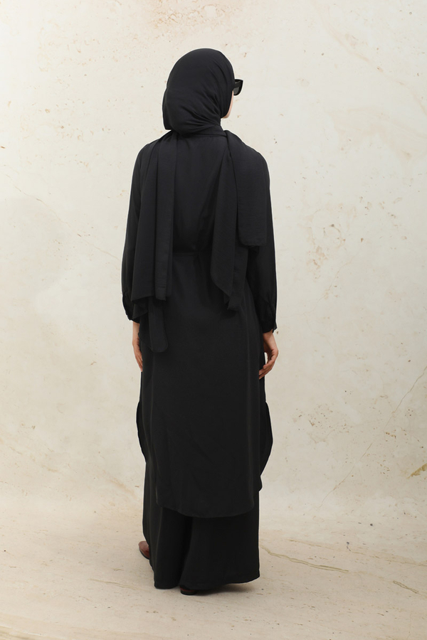 Medine İpeği Tunik Takım Siyah - 9