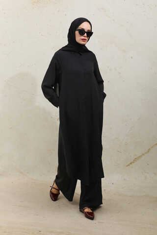 Medine İpeği Tunik Takım Siyah - 2