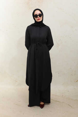 Medine İpeği Tunik Takım Siyah - 6