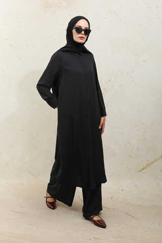 Medine İpeği Tunik Takım Siyah - 3