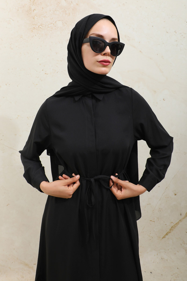 Medine İpeği Tunik Takım Siyah - 7