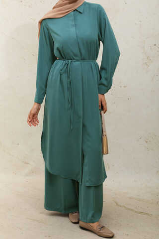 Medine İpeği  Tunik Takım Zümrüt - 6